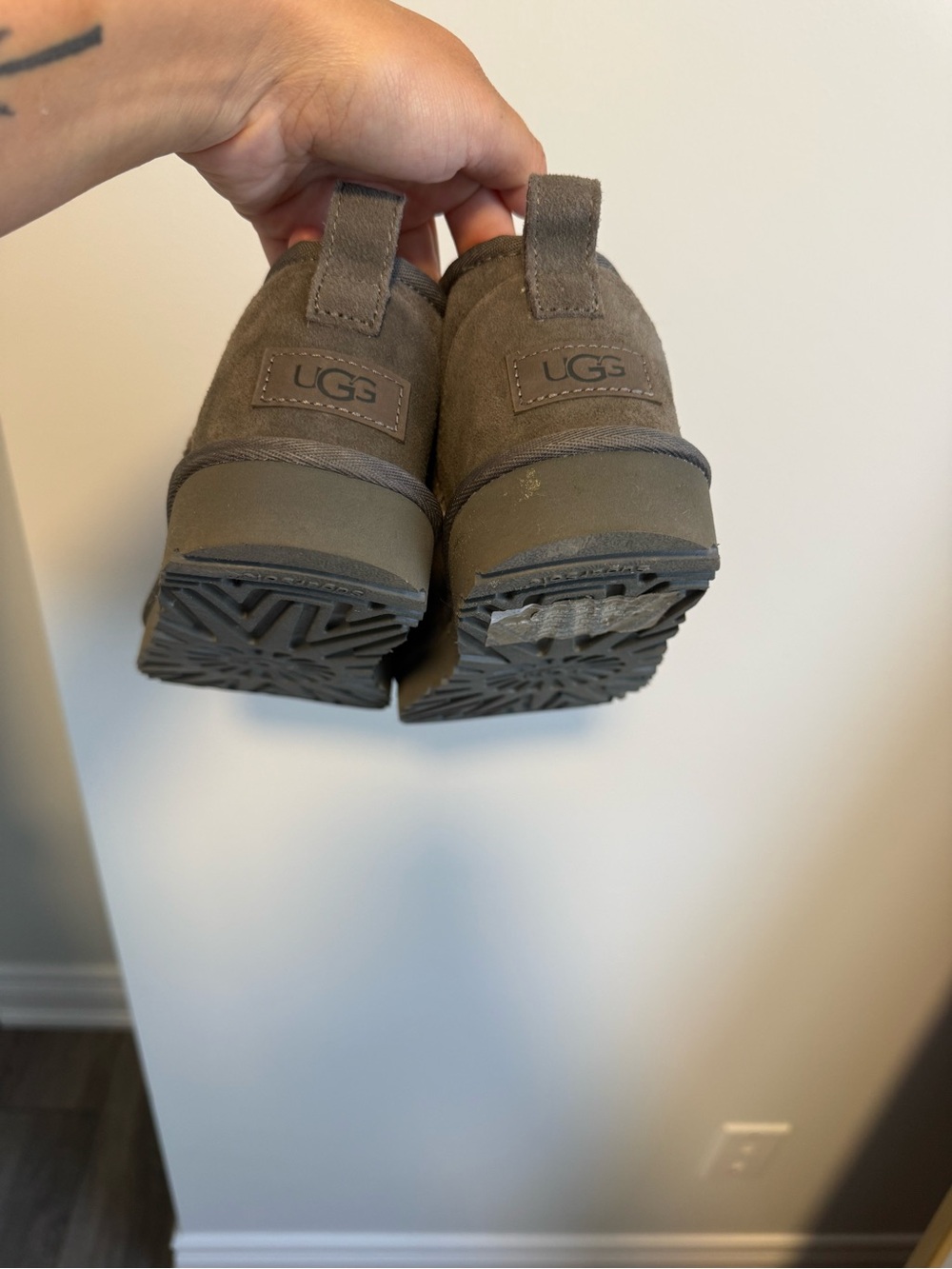 UGG Mini Suede Slip-On Booties in grey